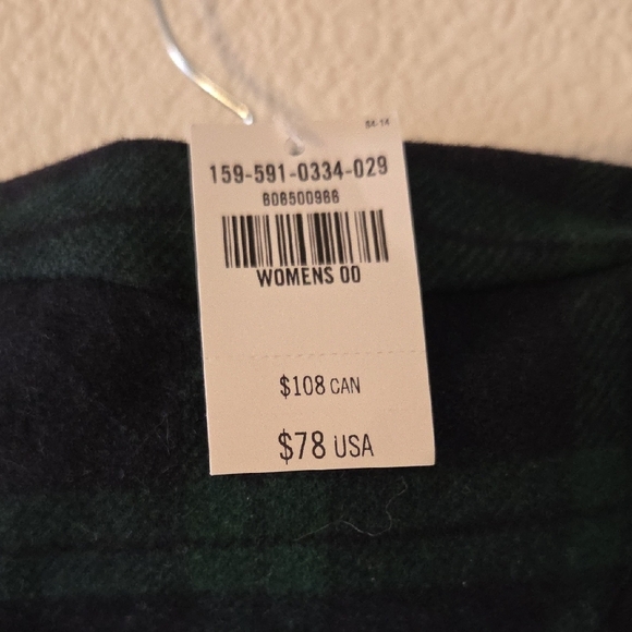 Adorable Vintage Abercrombie & Fitch Dark Plaid Strapless Mini Dress - Picture 7 of 9